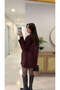 Kosowa Burgundy Buttoned Blazer Jacket - 4