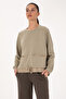 Women's Light Khaki Crew Neck Sweatshirt 50309098-Vr183