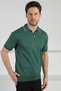 Green Polo Neck Zippered Men's Cotton Knitwear T-Shirt