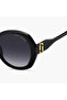 55MM Dark Grey Shaded Oval Sunglasses - 5