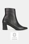 Women's Black Genuine Natural Leather Size 35-41 Thick Heel Pointed Toe Boots & Booties - 2