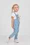 Denim Slopet Girl's Jumpsuit with Teddy Bear - 3