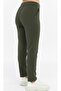Women's Khaki Sweatpants with Pockets and Belt Inside Paneled -P493 - 3