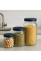 Comer 3-Piece Glass Jar Set – Kitchen Legume Storage Container – Black Lid - 4