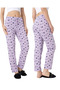 3-Pack Cotton Thin Breathable Fabric Ribbon Waist Detail Printed Pocketless Women's Pajama Bottoms - 7