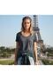 Women's V-Neck Solid Unprinted T-Shirt - 3