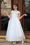 Balon Kol Saten Long Girls' Evening Dress with Flower and Stone Details