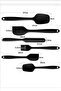 6-Piece Heat Resistant Non-Stick Silicone Kitchen Set. Spatula, Spoon, Knife, Pastry Brush, Serving Utensil - 3
