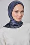 Polyester Blended Shiny Scarf Lilac Ethnic Patterned Shiny Textured 90X90 - 7