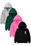 4-Piece Unisex Hooded Hoodie Set – Run Printed Kangaroo Pocket Sweatshirt