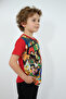 Boy's Crew Neck Relax Fit Cotton Super Mario Printed Red T-Shirt - 2