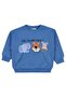 Three Friends Printed and Embroidered Sweatshirt for 2-5 Years Old - Blue