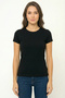 Women's Short Sleeve Crew Neck Fit Basic T-Shirt Black - 2