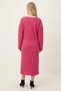 Women's Fuchsia Long Sleeve Soft Textured Loose Dress Arm-26K001078 - 3