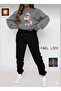 Women/Girls Loose Fitting Zero-Necklace Sweatshirt Set with Bag Bear Printed