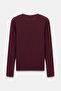 Burgundy - Navy Blue Women's Crew Neck Finger-Loop Long Sleeve Bodysuit/Blouse - Pack of 2 - 5