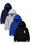 4-Piece Unisex Hooded Hoodie Set – Run Printed Kangaroo Pocket Sweatshirt