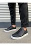 Jy165 Elite Lace-Up Skin Men's Casual Sneaker Shoes Cbt - Black - 2