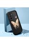 Samsung Galaxy A15 Compatible Quality Black Silicone Butterfly Pattern Shockproof Case - 3
