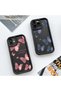 Samsung Galaxy A16 Compatible Black Silicone Butterfly Pattern Impact Protection Case - 7