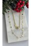 Crispy honeycomb necklace and heart lock necklace with dorica chain (double necklace)