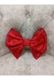 Red Satin Bow Pine Tree Topper Treetop Ornament – Christmas Wreath Top Decorative Door Accessory - 2