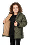 Girl's Fur Lined K Hooded Coat (Water and Windproof) Zigzag Patterned - 3