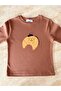 Printed Long Sleeve T-Shirt - Croissant - 2