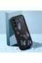 Samsung Galaxy A56 Compatible Black Silicone Butterfly Pattern Impact Protection Case