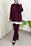 Six Pleated Tunic Set 58122 - Bordo - 5