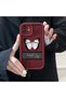 iPhone 14 Plus Compatible Burgundy Silicone Ribbon Patterned Impact Resistant Phone Case - 5