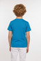 Boy's Crew Neck Relax Fit Cotton 3D Dolphin Fish Printed Blue T-Shirt - 3