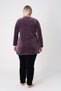 Women's Plus Size Cotton Velvet Tracksuit Set / Black - Purple 2309 - 8