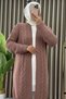 Beli̇z Hirka Acrylic Yarn Fabric Women's Rose Knitted Patterned Winter Thick Cardigan - 3