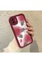 Beautiful Rose Pattern Burgundy Silicone Shockproof Case Compatible with Samsung Galaxy A04 - 3