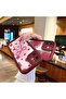 iPhone 14 Plus Compatible Beautiful Rose Pattern Burgundy Silicone Impact Protection Case - 8