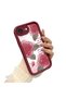 iPhone 16E Compatible Beautiful Rose Pattern Burgundy Silicone Shock Protection Case - 2