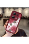 Xiaomi Poco M6 Pro 4g Compatible Beautiful Rose Pattern Burgundy Silicone Impact Protection Case