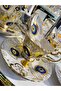 ESTERHOMEDECOR 6-Piece Hand-Painted Porcelain Coffee Cup Set and 6-Piece Spoon Turkish Delight Bowl Set