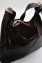 Women's Large Size Leather Charm Adjustable Shoulder Strap Hand and Shoulder Bag Bitter Brown - 2