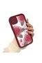 Realme C11 2021 Compatible Beautiful Rose Pattern Burgundy Silicone Impact Protection Case - 2
