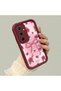 Beautiful Rose Pattern Burgundy Silicone Shock Protection Case Compatible with Samsung Galaxy A35 - 3