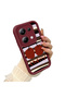 Xiaomi Poco M6 Pro 4g Compatible Burgundy Silicone Fruit Pattern Shockproof Phone Case - 2