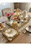 Gold Framed Mirrored Decorative Tray (20X30) and Napkin Holder (18X18) Set