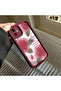 iPhone 14 Plus Compatible Beautiful Rose Pattern Burgundy Silicone Impact Protection Case - 4
