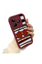 Realme C53 Compatible Burgundy Silicone Fruit Patterned Impact Resistant Phone Case - 2