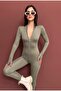Women's Body-Smoothing Slimming Silver-Zip Modal Jumpsuit - 2