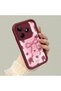 Realme Note 50 Compatible Beautiful Rose Patterned Burgundy Silicone Shock Protection Case - 3