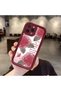 iPhone 16 Pro Compatible Beautiful Rose Pattern Burgundy Silicone Shock Protection Case
