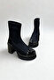 Black Stretch Platform Women's Boots P9077 - 2
